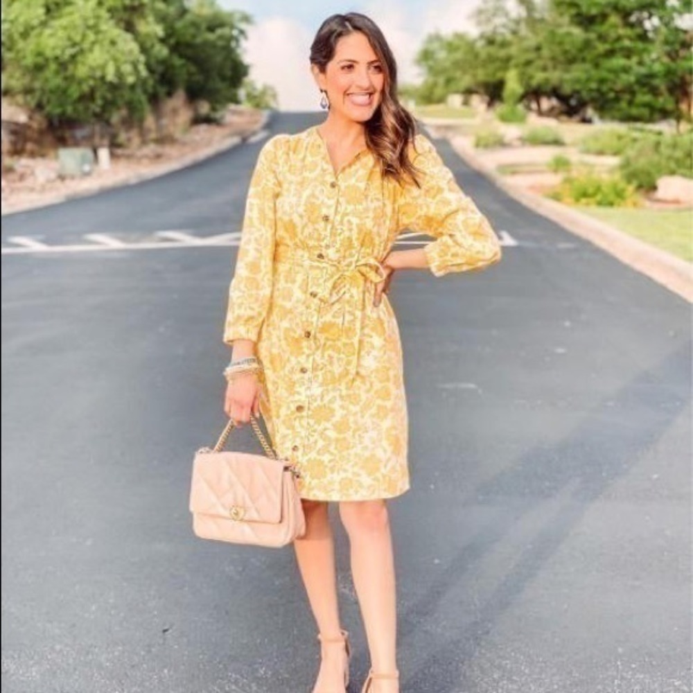 Who What Wear Yellow Floral Dress - Picture 4 of 5
